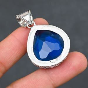 Collier de luxe en argent 925 avec topaze bleue de Londres - Product Image 3
