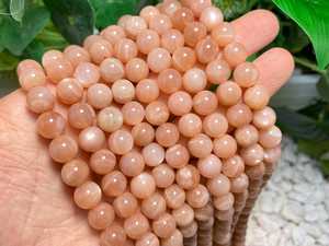 ลูกปัดหินซันสโตนธรรมชาติทรงกลมเรียบ ขนาด 4 มม. 6 มม. 8 มม. 10 มม. 12 มม. สำหรับทำเครื่องประดับ - Product Image 6