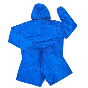 Ensemble de survêtement 2 pièces unisexe en nylon à séchage rapide, coupe-vent, short et haut, grandes tailles, léger, pour homme, vêtements de sport d'été, OEM - Product Image 3