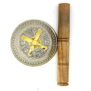 Brass Tây Tạng Om chuông fengs Thiền chữa bệnh tinh thần Tặng Thủ công mỹ nghệ cổ điển Biểu tượng tùy chỉnh nhà văn phòng Phật Giáo đền (lớn - Product Image 2