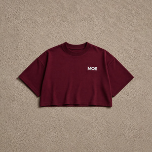 T-shirt personnalisé uni pour femme, coupe ample à épaules tombantes, col rond, manches courtes, style crop top, OEM sur mesure, toutes saisons - Product Image 3