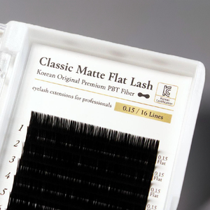 Venta al por mayor coreano 0,15mm C Curl Elipse Lash Trays Bulk PBT Flat Lashes hecho a mano clásico ligero para extensiones de pestañas - Product Image 1