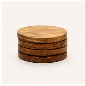 Handmade Round Natural Wood Coasters For Drinks <b>Rustic</b> Solid Wood Mug Holder Heat Resistant <b>Table</b> Protection Mat For <b>Coffee</b> Tea - Product Image 2