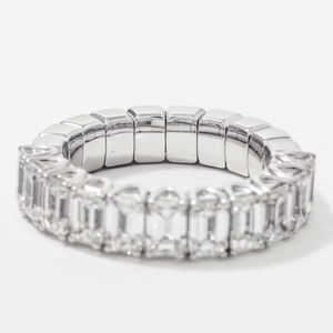 Elegant 14K White Gold IGI Certified Engagement Ring Featuring 3.50ct Brilliant Cut Lab Grown Diamonds Sleek Half Eternity <b>Band</b> - Product Image 1