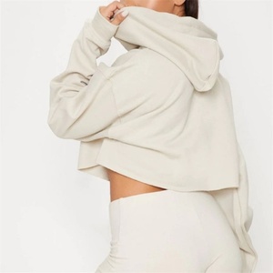 Sudadera con Capucha Corta para Mujer, de Algodón Tejido, Estilo Oversize, para Verano, de Secado Rápido, Manga Corta - Product Image 5