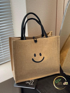 Biodegradable Jute Shopping <b>Bag</b> with Laminated Interior for Heavy Duty Carry - Product Image 2