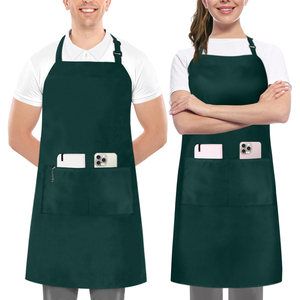 Tablier Vert Unisexe en Gros avec Bretelles Vertes pour Restaurant, Barman, Serveur, Personnel – Tissu Tissé, Couleur et Logo Personnalisables, Service OEM - Product Image 1