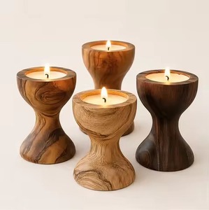 Porte-bougie en bois massif, décoration de table haut de gamme pour les fêtes et les événements - Product Image 2