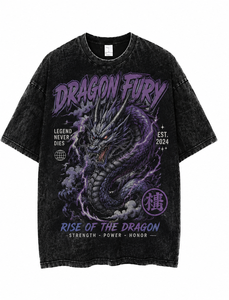 Camiseta Personalizada Negra, 240 Gramos, 100% Algodón, Lavado Ácido, Diseño Gráfico Vintage con Personaje Frontal, Eevee, Charizard, Anime, para Hombre, Talla Grande - Product Image 6