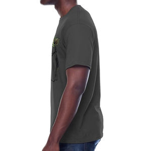 T-shirt décontracté pour homme en coton 100% à col rond et manches courtes, coupe classique, imprimé numérique sur le devant avec logo personnalisé, tissu lourd anti-plis - Product Image 3