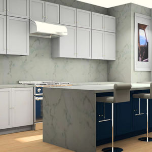 Ensemble d'armoires de cuisine JY Project sur mesure, style européen moderne vietnamien, en MDF, système de rangement complet RTA, crédence en marbre - Product Image 2