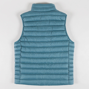 Ocean Blue Teal <b>Men</b> Lightweight Quilted Puffer <b>Vest</b> Stand Collar Full Zip Custom Logo Private Label Winter Outerwear Wholesale - Product Image 2