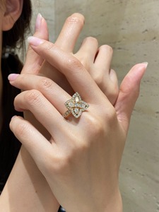 Lab Grown Diamond Clover <b>Ring</b> 14K Solid Gold <b>Dainty</b> Floral Prong Set IGI Certified Elegant Minimalist Luxury Fine Jewelry Gift - Product Image 5