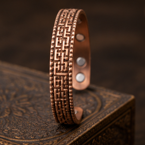 Authentic Maze <b>Engraved</b> Pure Metal Magnetic Cuff <b>Bangle</b> Bracelet Fashionable Metal Jewelry Exquisite Embossed Design - Product Image 5