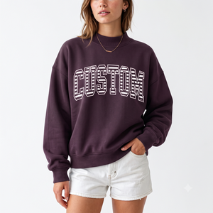 Wholesale Women 100% Cotton Mock Neck Sweatshirt Custom Embroidery Oversized Fit Premium OEM Manufacturer - Product Image 1