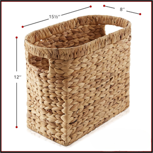 Paniers de rangement en jacinthe d'eau écologiques de haute qualité avec poignées pour vêtements, style rustique, multi-usages, chambre à coucher, salon - Product Image 2