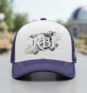 Custom High-End Indonesia Style 6-Panel Trucker <b>Hat</b> White <b>Purple</b> Mesh Adjustable Unisex Casual Adults Four Seasons Wear Fishing - Product Image 1