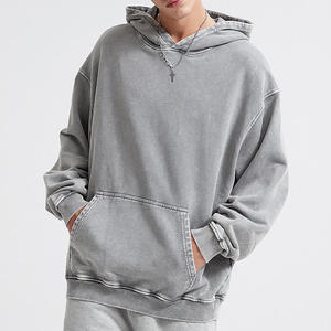 Sudadera con Capucha Extra Grande para Hombre, Estilo Vintage, Lavado Ácido, Mezcla de Algodón Grueso, para Uso Diario y Casual - Product Image 3
