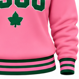 Sudadera Rosa de Mujer con Cuello Redondo y Diseño de Letras Bordadas, Manga Larga, Estilo Casual Universitario, Tejido de Punto - Product Image 5