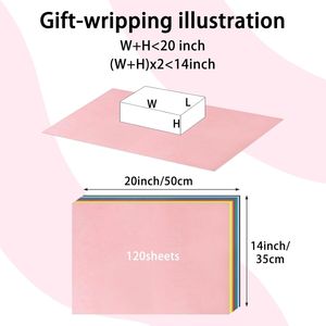 120 Fogli di Carta Velina Colorata 50x35cm per Decorazioni di Matrimoni e Feste di Compleanno, Ideale per Sacchetti Regalo e Confezioni Artistiche - Product Image 3