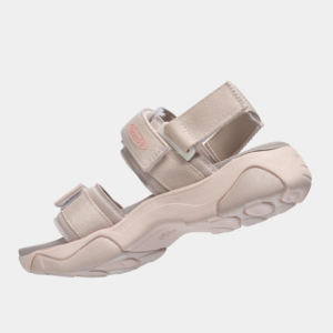 Sandales plates à brides croisées pour femmes, fermeture à boucle élastique, rose, marron, semelle extérieure en caoutchouc antidérapante, tige en nylon - Product Image 1