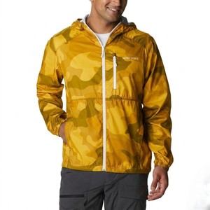 Chaqueta Cortavientos con Capucha de Camuflaje Amarillo para Hombre MEYBA SPORTS, Ligera, Impermeable, con Cierre de Cremallera, Chaqueta Deportiva para Exteriores - Product Image 1