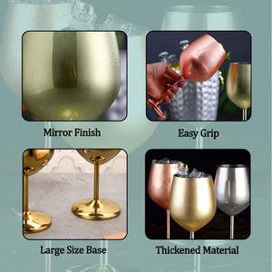 Verres à vin en acier inoxydable Bold Blossom 2026, design moderne, métal doré, durables, 301-400 ml, pour clubs – Meilleures ventes - Product Image 4