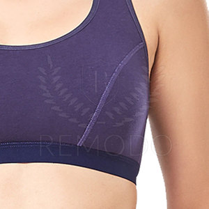 Seamed <b>Wide</b> <b>Strap</b> Customized Personalized Logo Womens Sports <b>Bra</b> Quick Dry Nylon/Spandex Stretch Fiber Gym Wear For Fitness - Product Image 5