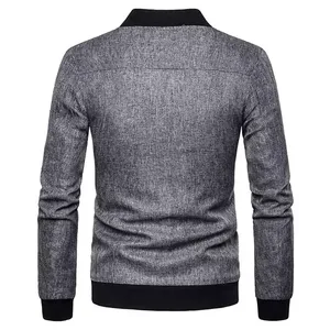 Chaqueta Bomber de Lona Ligera para Hombre, Estilo Moderno, Corte Ajustado, Ropa Exterior Informal de Moda, Multicolor, Fibra de Bambú en la Parte Delantera, Todas las Tallas - Product Image 6