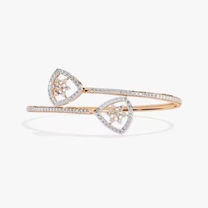 Pulseras y brazaletes de lujo de oro rosa de 10k/14k con diamantes de moissanita y diamantes naturales, colección de joyería para mujer - Product Image 1