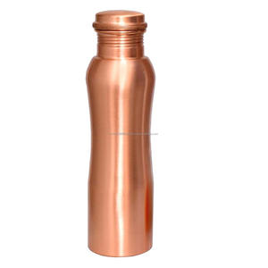 Nueva botella de cobre de diseño martillado con botella de cobre Ayurveda con acabado pulido brillante - Product Image 4