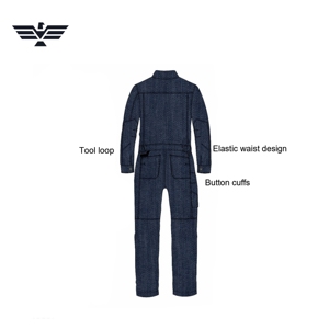 Unisex Cotton Hi Visibility <b>Waterproof</b> <b>Work</b> Coverall Long Sleeve Mechanic Jumpsuit Abrasion Resistant Garage Uniform Auto Repair - Product Image 6