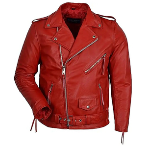 Chaqueta de Cuero para Hombre, Estilo Motociclista, Corte Ajustado, Chaqueta de Cuero Personalizada, Cuello Alto, Chaqueta de Cuero PU para Hombre - Product Image 3
