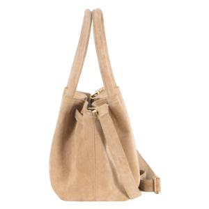 Bolso de Mano de Cuero Genuino con Acabado Brillante Personalizado, Bolso de Gamuza Beige, Marca Privada OEM/ODM, Venta al Por Mayor, Estilo Moderno para Fiestas - Product Image 2