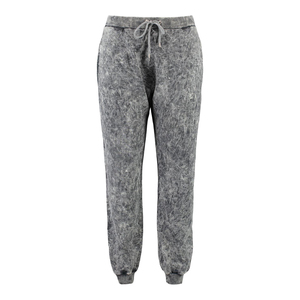 Hot Selling <b>Women</b> Mid Waist Acid Wash <b>Winter</b> Elastic Waist Flat Front Jogger Pant Terry Cotton <b>Trousers</b> with Side Pockets - Product Image 4