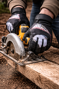 ถุงมือหนังพิมพ์ลายกราฟิก พร้อมดีไซน์เสริมความแข็งแรงป้องกันการลื่นไถล สำหรับงานอุตสาหกรรม ก่อสร้าง และการผลิต - Product Image 3