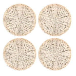 CRYSTAL CRAFTRounded <b>Beaded</b> coaster <b>Beaded</b> <b>Placemat</b>/table coaster from India for sale in bulk wholesale mats Premium Quality - Product Image 1