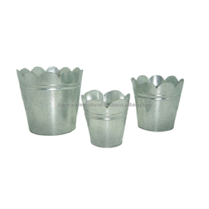 Juego de macetas de metal de 3 piezas para restaurante, jardín y hogar, jardín, accesorios decorativos para macetas florales - Product Image 6