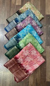 Vêtements pour filles et femmes, tissu tissé Marsh Mellow à motifs floraux, séchage rapide, poids moyen, pour robe, sari, boutique, articles en stock - Product Image 2