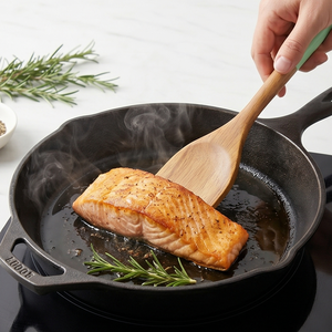 Spatule en bois de teck massif de qualité alimentaire FSC avec manche vert menthe, ustensile de cuisine écologique, spatule en bois antiadhésive - Product Image 5