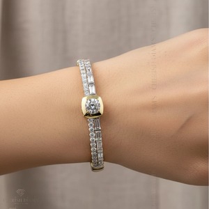 กำไลข้อมือทองคำขาว 18K ประดับมรกตและเพชรแท้ ดีไซน์ทันสมัย ได้รับการรับรองจาก IGI - Product Image 6
