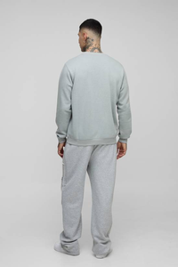 High Quality Embroidered Crewneck Hoodie Men's <b>Sweatshirt</b> Custom Logo 100% Cotton Winter Plain Dyed Fleece - Product Image 2