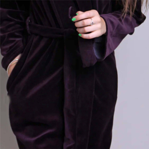 Peignoir thermique en fibre de bambou pour femme, longueur genou, avec logo et marque personnalisés, doux et respirant - Product Image 3