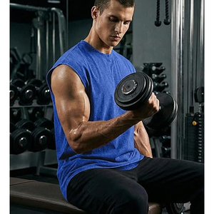 เสื้อกล้ามออกกำลังกายผ้าฝ้ายหนาน้ำหนักมากสำหรับผู้ชาย ไซส์ใหญ่ แฟชั่นสตรีทแวร์ฤดูร้อน ทรงหลวม ขอบเสื้อแบบย้อมสีเอซิด - Product Image 3