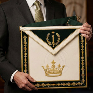 New Masonic <b>Master</b> Apron Premium Embroidery Silk/Velvet Fabric Lightweight Customizable Quality Craftsmanship Ceremonial Wear - Product Image 5