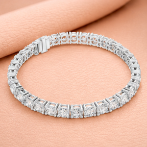 Bracelet tennis en diamants argentés, clarté VVS1-VVS2, 14 carats, certifié IGI, bijoux de mariage pour femmes, style classique, coupe brillante tendance - Product Image 2