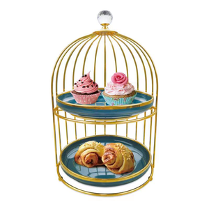 Vintage Style Gold Plated Iron Wire Mesh <b>Cake</b> <b>Stand</b> with <b>Marble</b> Plate Hot Luxury Vintage Style Best Cheap Low Price <b>Cake</b> Server - Product Image 4