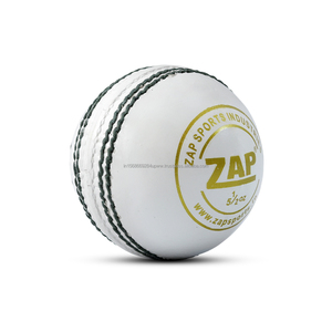 Pelota de Cricket de Cuero ZAP WHITE Cosida a Mano, Acabado Encerado, para Mano Derecha/Izquierda, Duradera, 5 1/2 oz, Ideal para Partidos y Torneos - Product Image 2