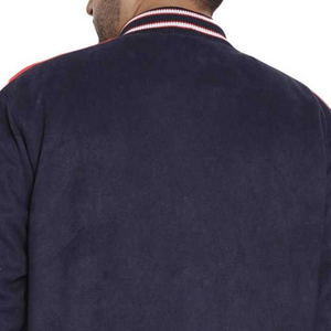Chaqueta Varsity Azul Marino para Hombre, Corte Regular, Estilo Casual, Cuello en V, Cierre de Botones, Exterior de Lana/Viscosa, Invierno, con Letras, Térmica, Cortavientos - Product Image 5