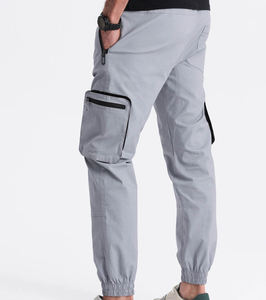 Pantalon cargo homme de qualité supérieure, best-seller, 100% coton, respirant, avec cordon de serrage, bas élastique, poche latérale, effet délavé. - Product Image 2